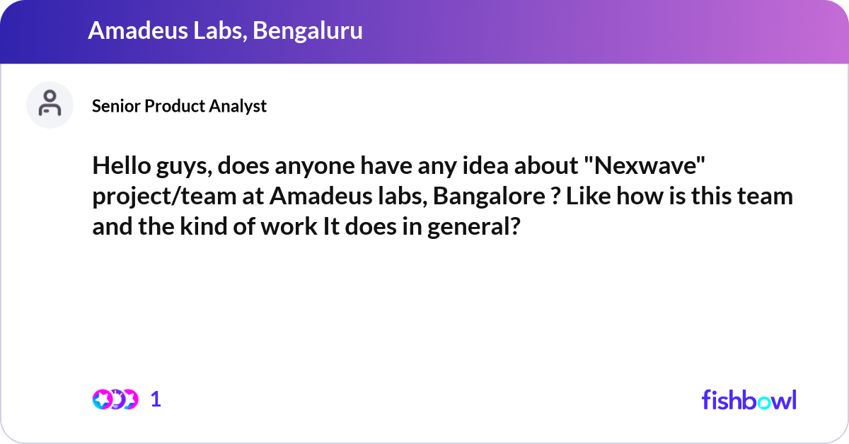 Hello guys, does anyone have any idea about "Nexwa... | Fishbowl