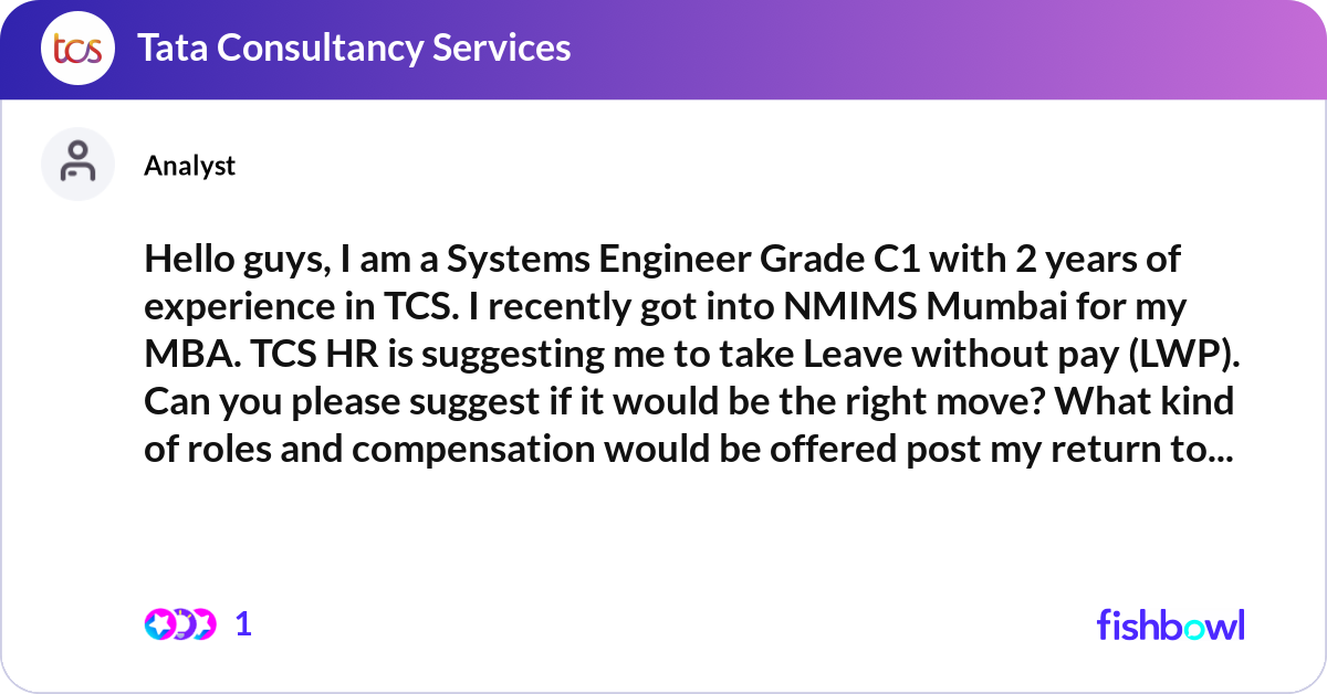 WHAT IS SYSTEMS ENGINEER IN GRADE C1 AT TCS visual data 4