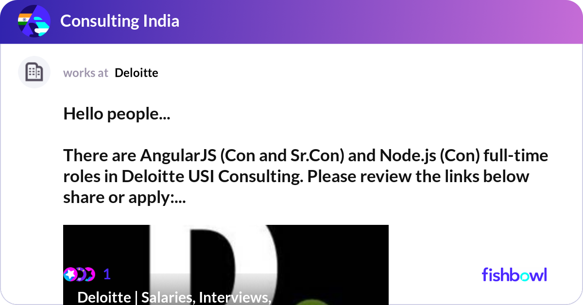 Hello people... There are AngularJS (Con and Sr.C... | Fishbowl