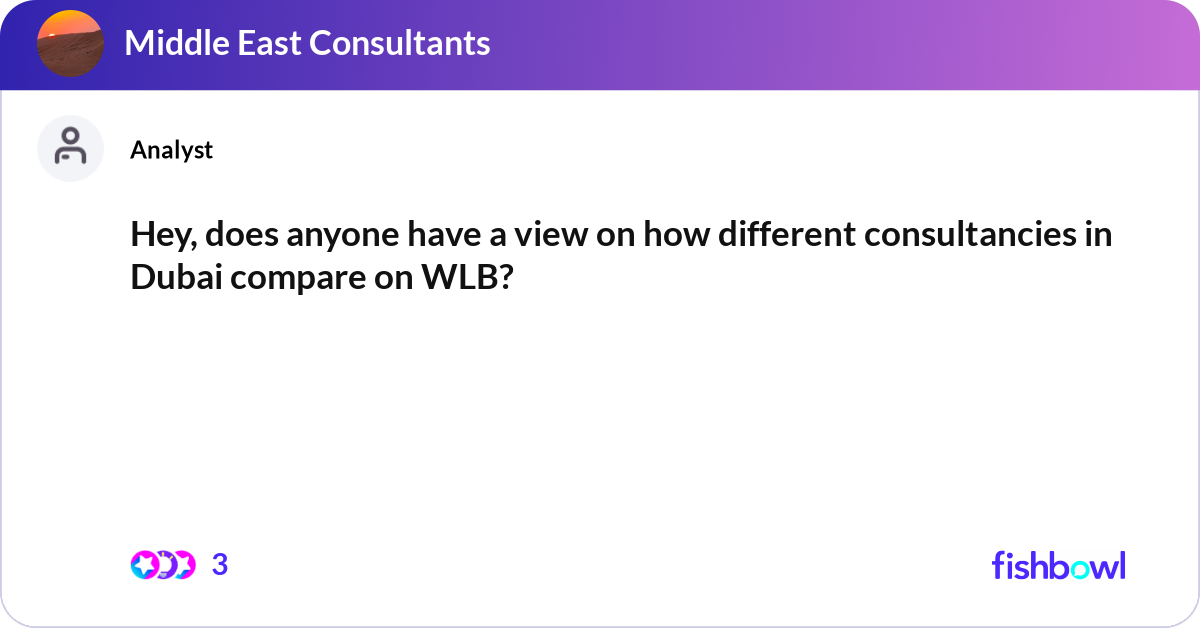 Hey, does anyone have a view on how different cons... | Fishbowl