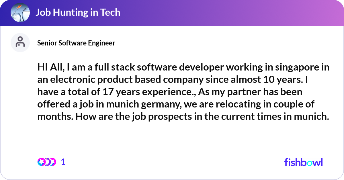 HI All, I am a full stack software developer worki... | Fishbowl
