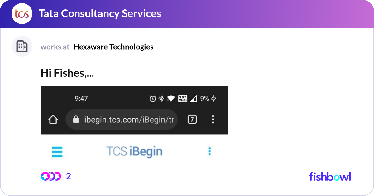 Hi Fishes, I gave TCS interview a month ago and u... | Fishbowl