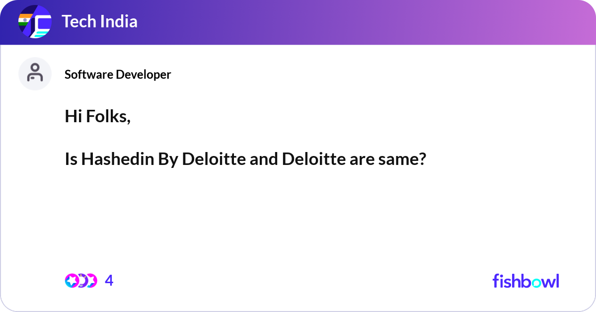 Hashedin Icons Hi Folks, Is Hashedin By Deloitte and Deloitte ar... | Fishbowl