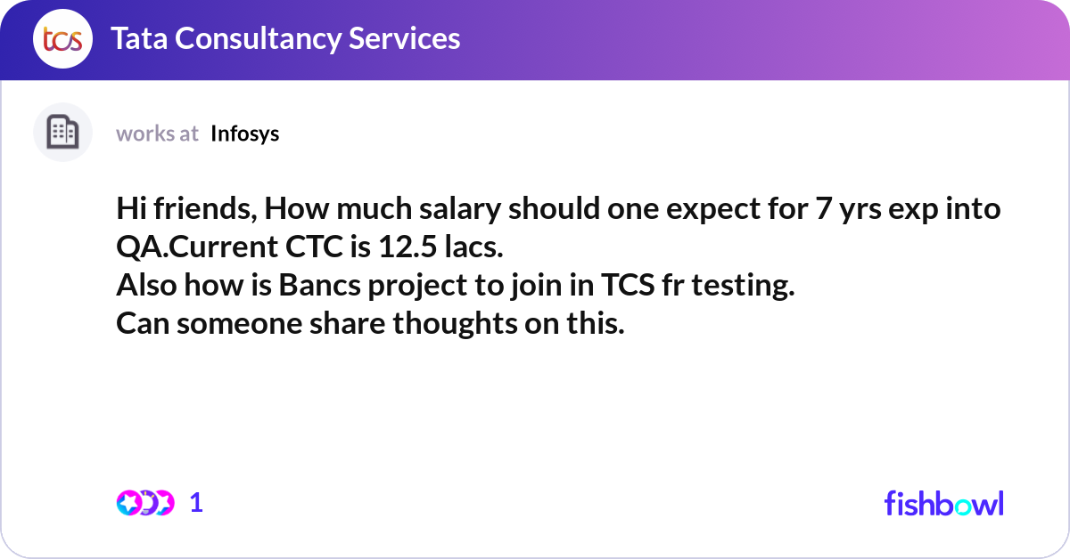Hi friends, How much salary should one expect for ... | Fishbowl