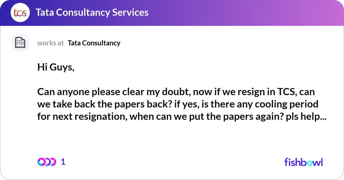 Hi Guys, Can anyone please clear my doubt, now if... | Fishbowl