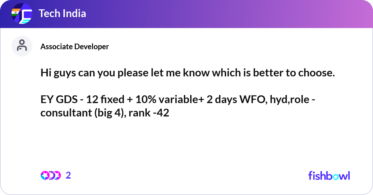 Hi guys can you please let me know which is better... | Fishbowl