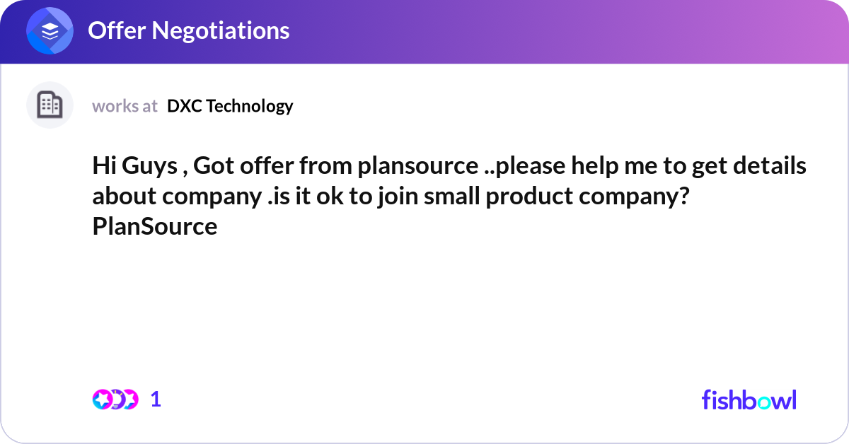Hi Guys , Got offer from plansource ..please help ... | Fishbowl