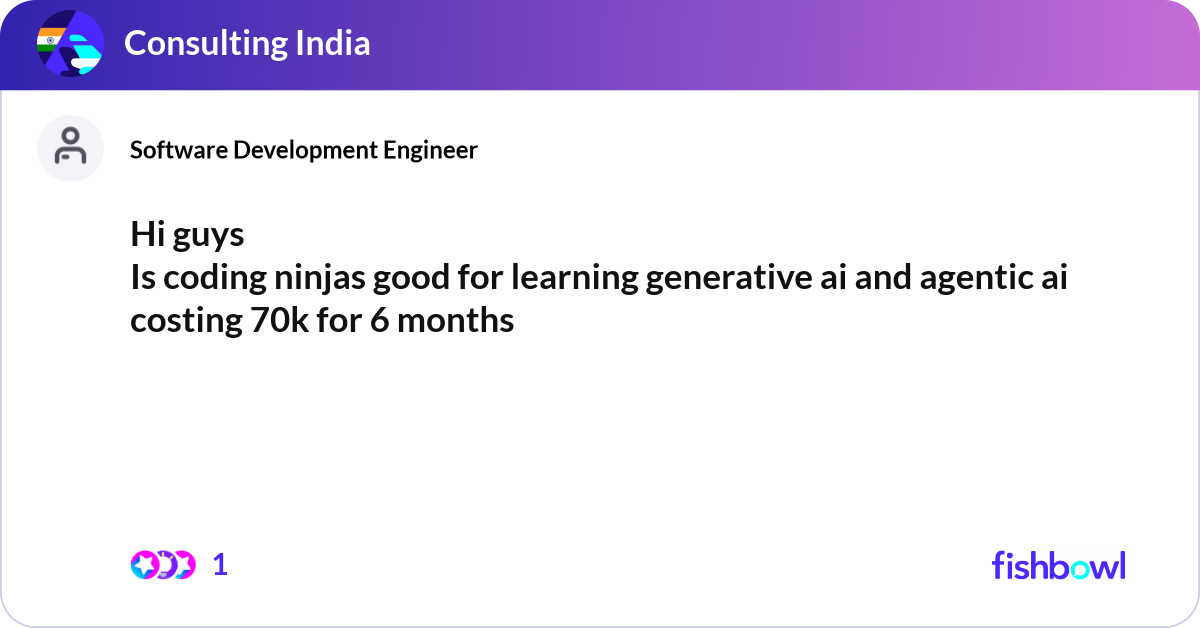 Hi guys Is coding ninjas good for learning genera... | Fishbowl