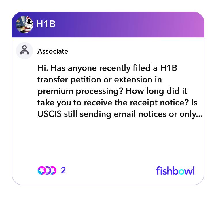 Hi Has Anyone Recently Filed A H1B Transfer Petition Or Extension In 