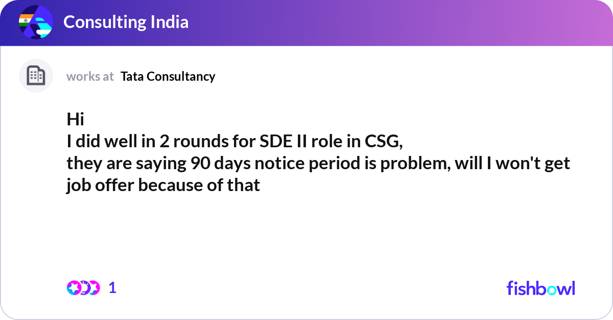 Hi I did well in 2 rounds for SDE II role in CSG,... | Fishbowl
