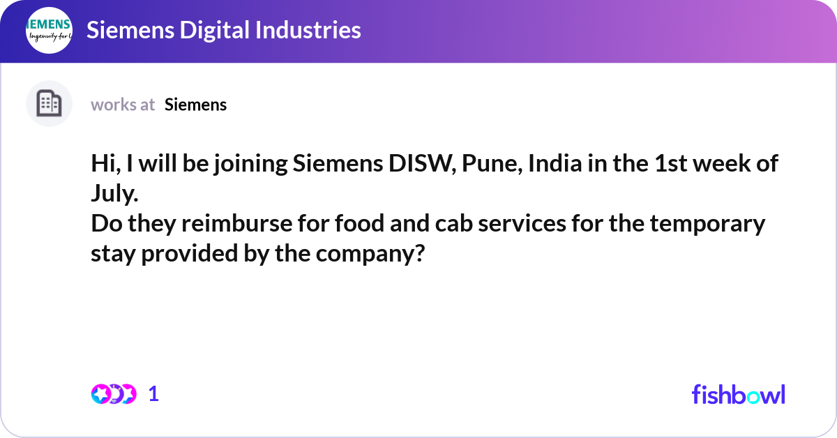 Disw Logo Hi, I will be joining Siemens DISW, Pune, India in... | Fishbowl