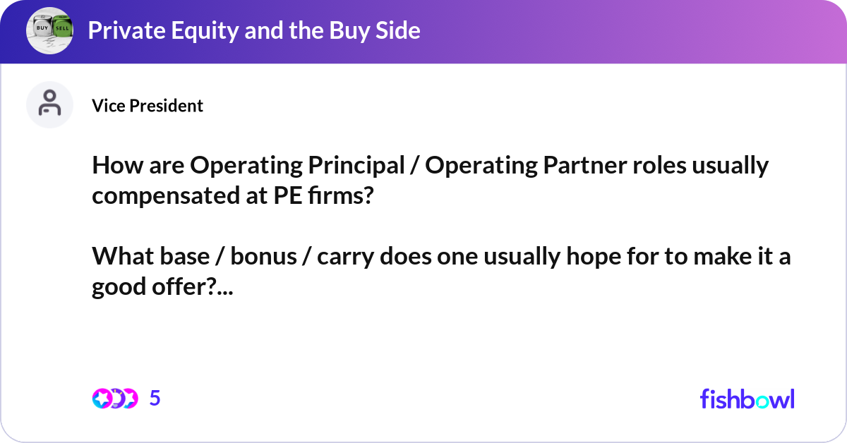 How are Operating Principal / Operating Partner ro... | Fishbowl