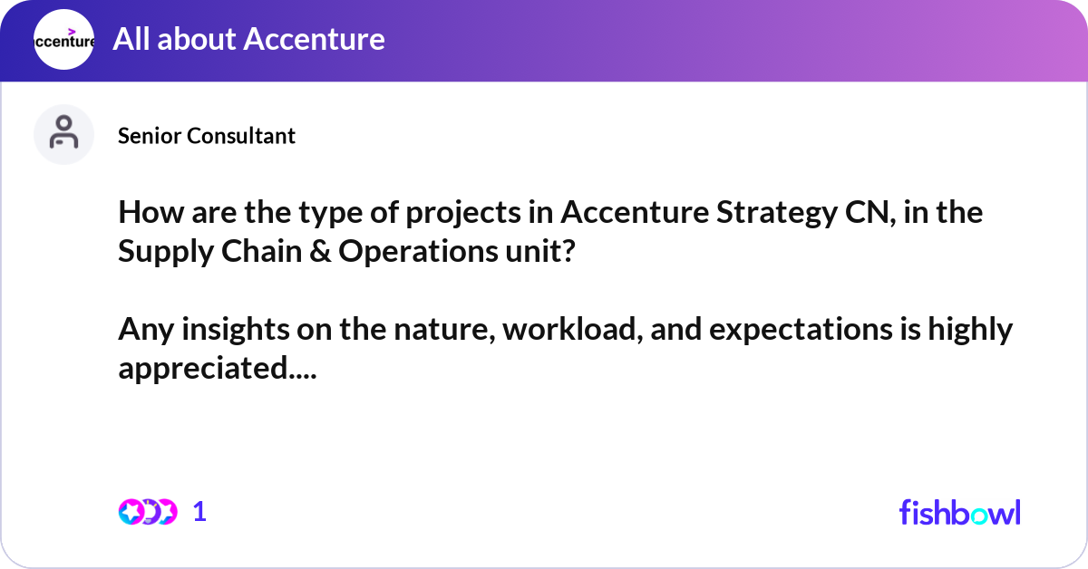 How are the type of projects in Accenture Strategy... | Fishbowl