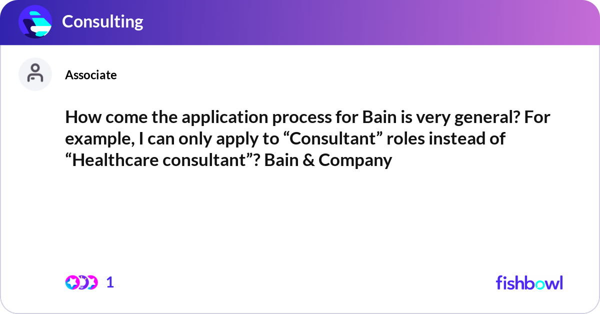 How come the application process for Bain is very ... | Fishbowl