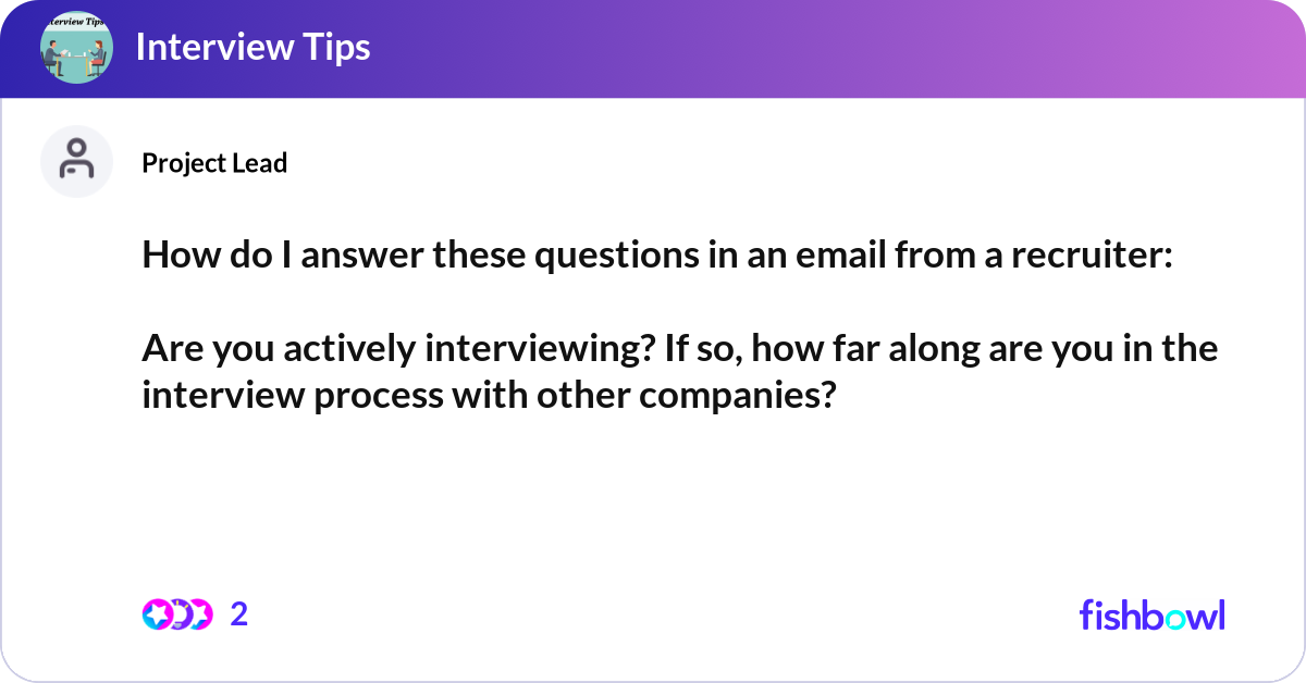 How do I answer these questions in an email from a... | Fishbowl