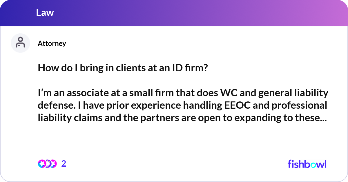 How do I bring in clients at an ID firm? I’m an a... | Fishbowl