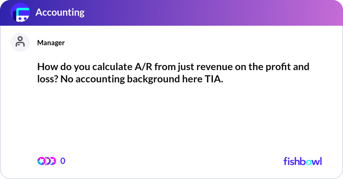Ar Calculation How do you calculate A/R from just revenue on the ... | Fishbowl