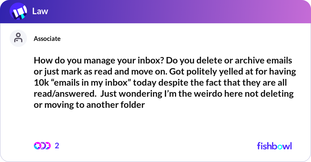 How do you manage your inbox? Do you delete or arc... | Fishbowl