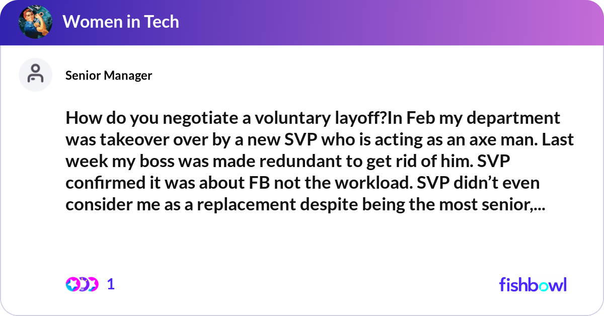 Voluntary Layoff Sign How do you negotiate a voluntary layoff?In Feb my ... | Fishbowl