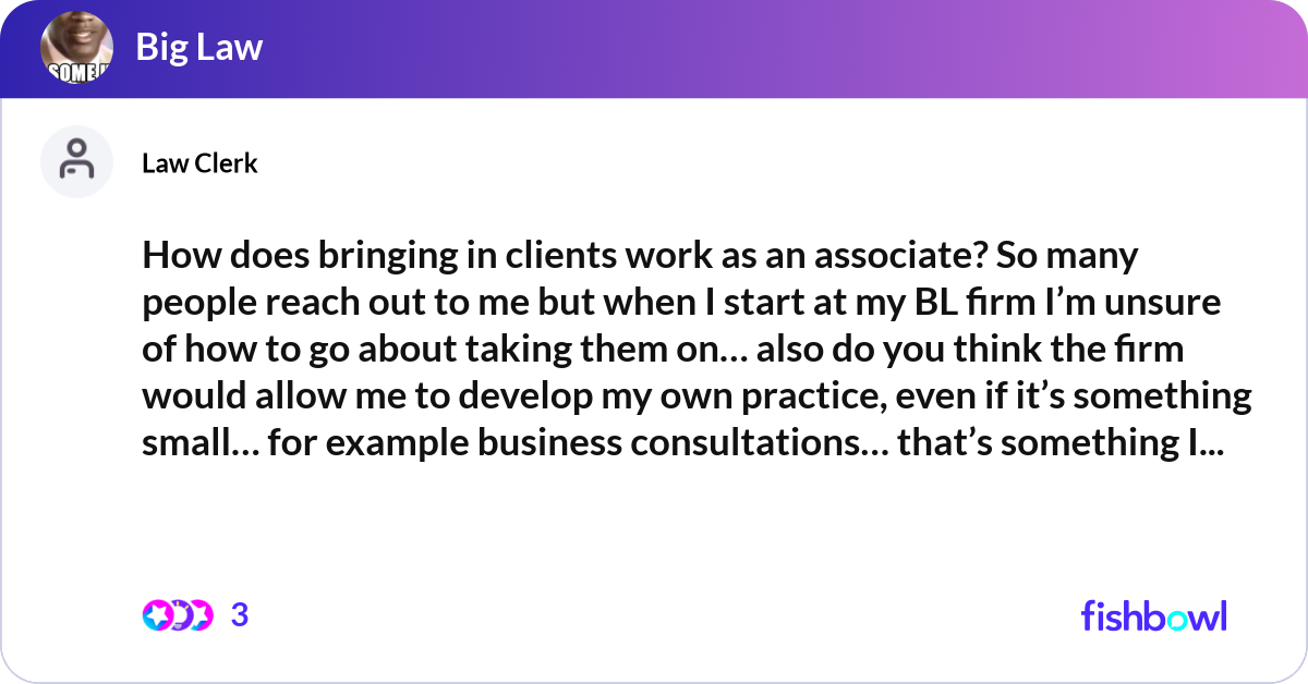 How does bringing in clients work as an associate?... | Fishbowl