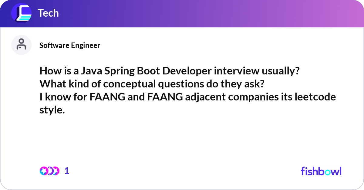 How is a Java Spring Boot Developer interview usua... | Fishbowl