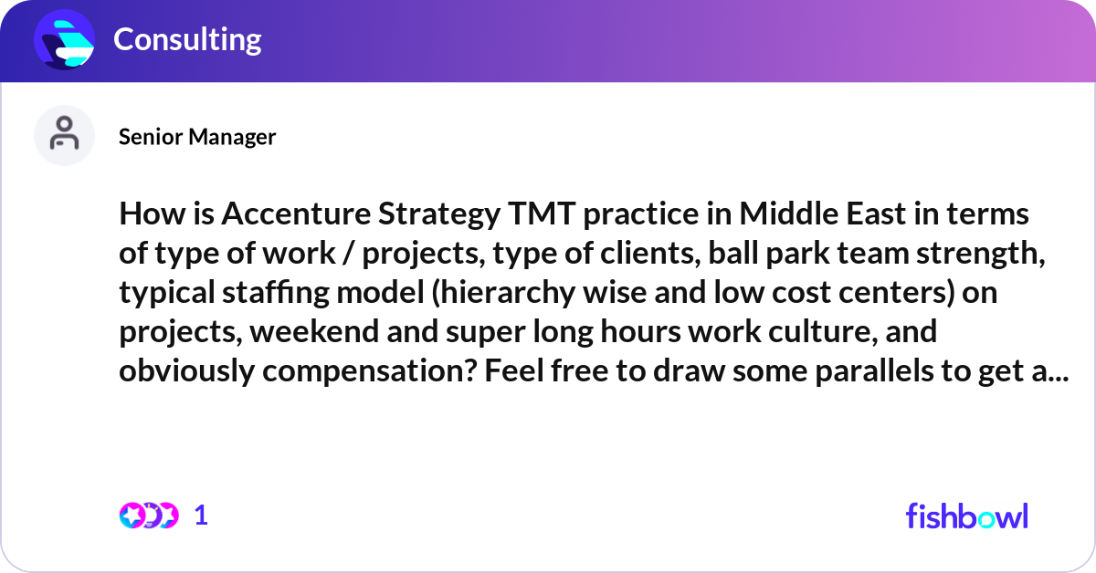 How is Accenture Strategy TMT practice in Middle E... | Fishbowl