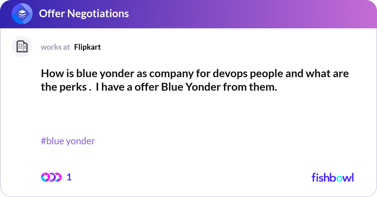 How is blue yonder as company for devops people an... | Fishbowl