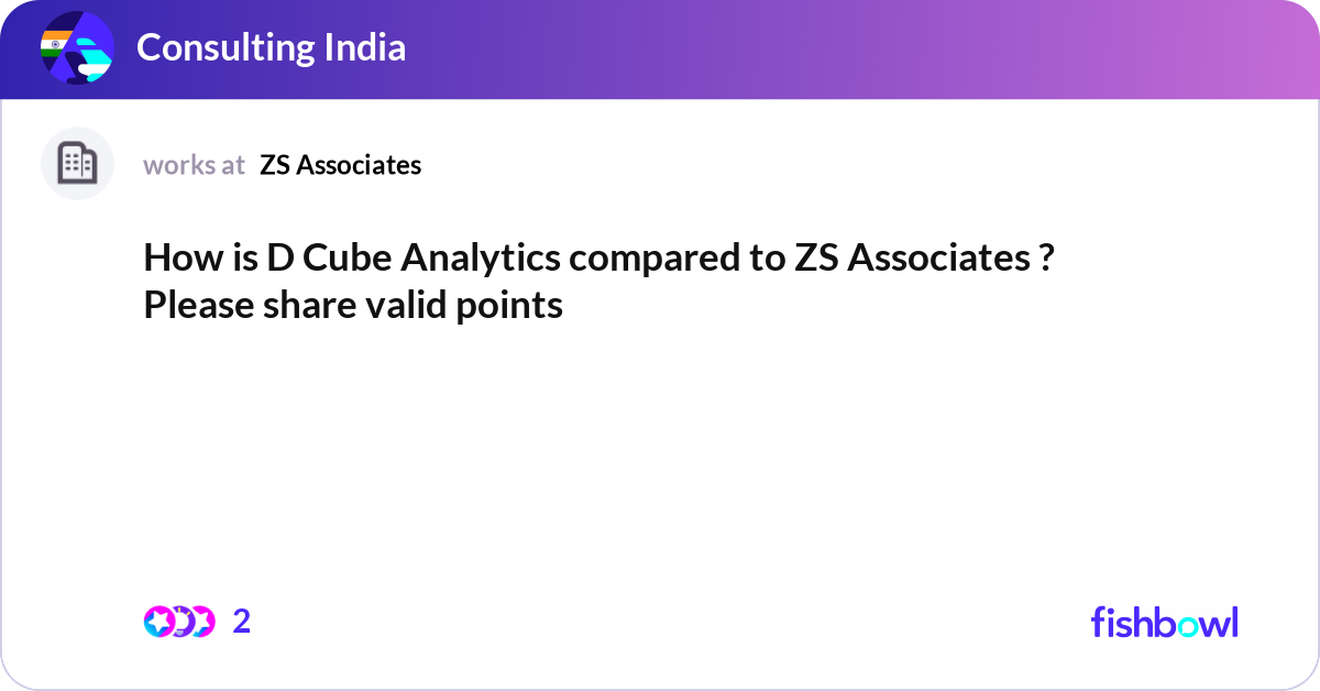 How is D Cube Analytics compared to ZS Associates ... | Fishbowl