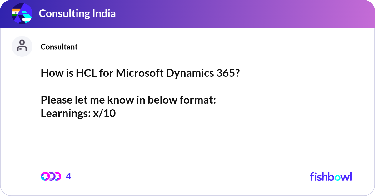 Powerobjects Hcl How is HCL for Microsoft Dynamics 365? Please let... | Fishbowl