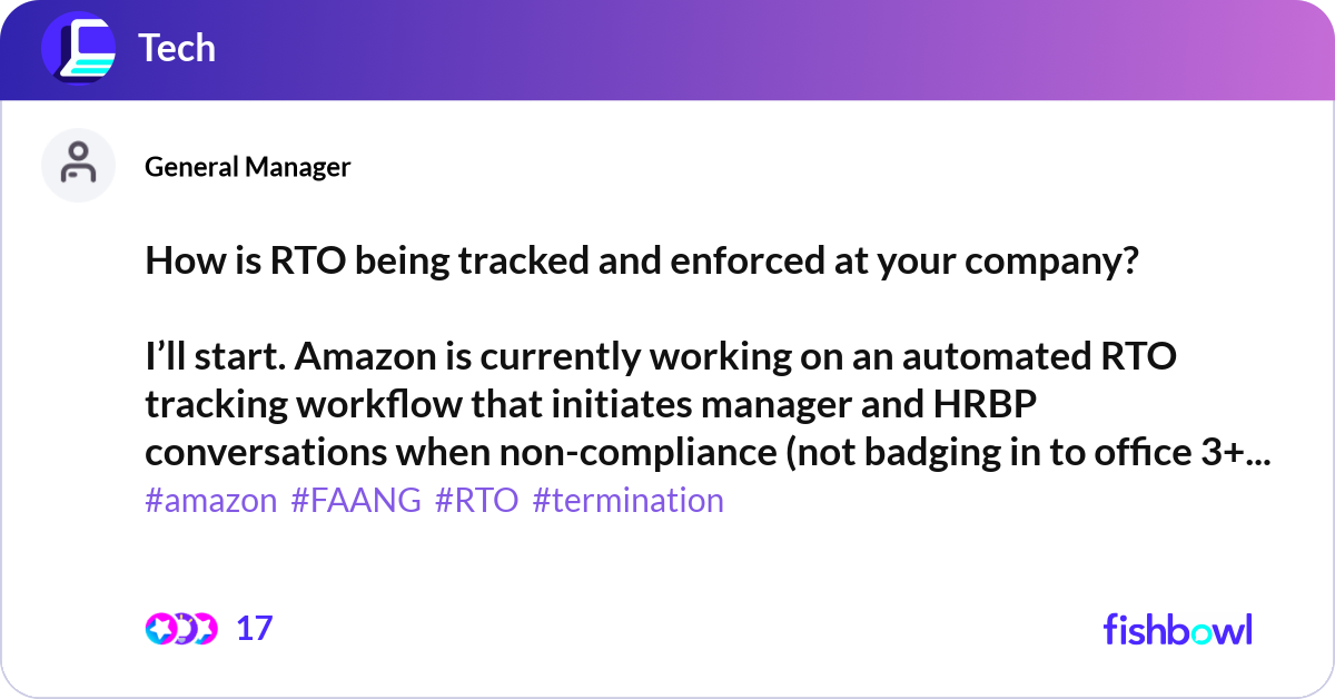 How is RTO being tracked and enforced at your comp... | Fishbowl