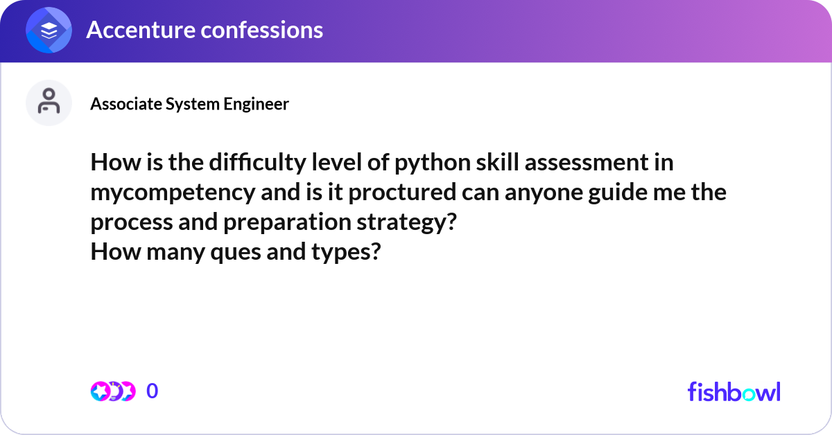 How is the difficulty level of python skill assess... | Fishbowl