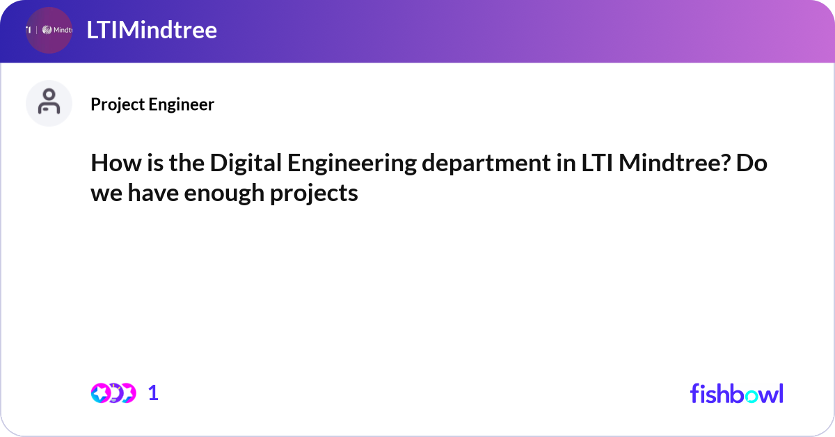 How is the Digital Engineering department in LTI M... | Fishbowl