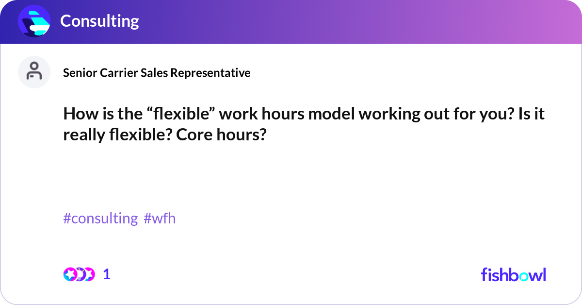 Hour Model How is the “flexible” work hours model working out... | Fishbowl