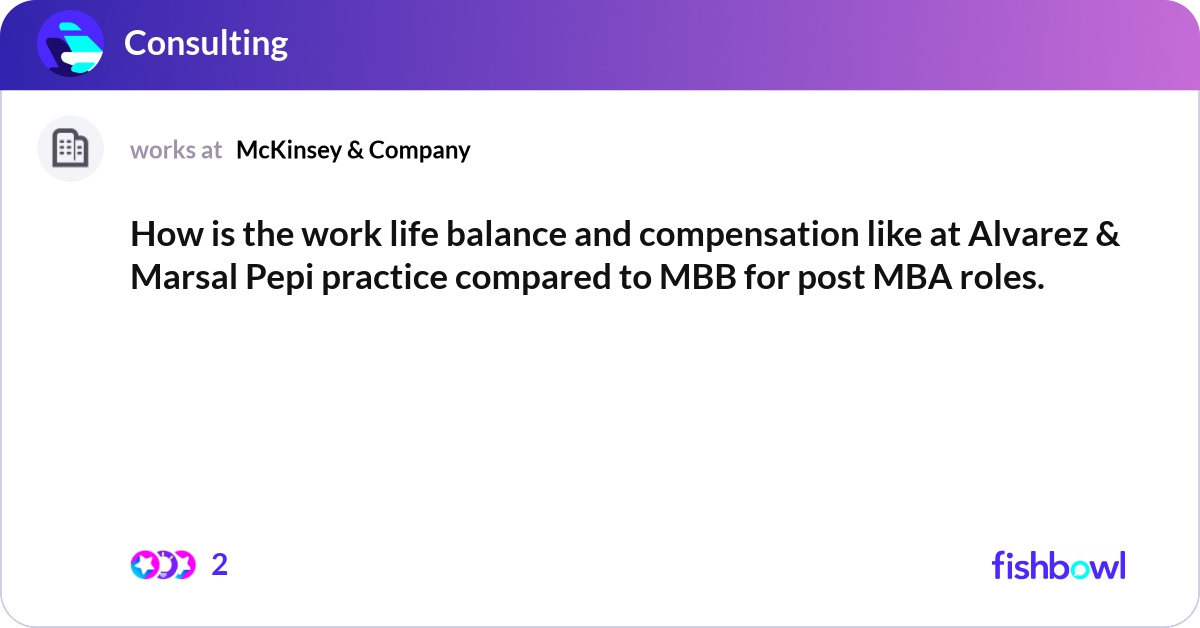 How is the work life balance and compensation like... | Fishbowl