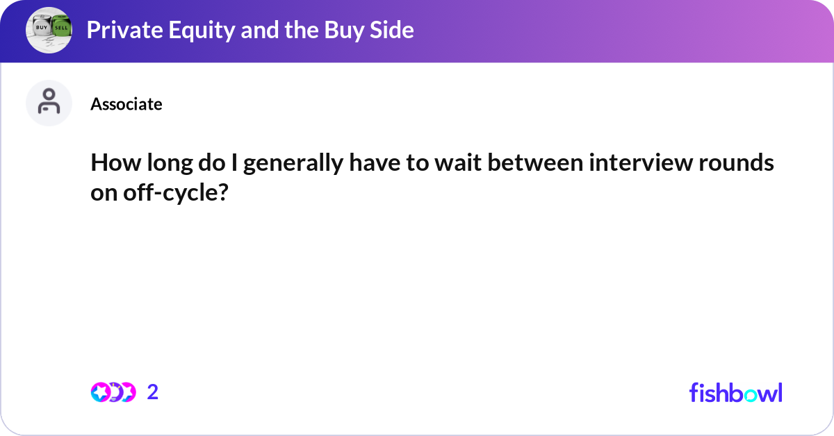 How long do I generally have to wait between inter... | Fishbowl