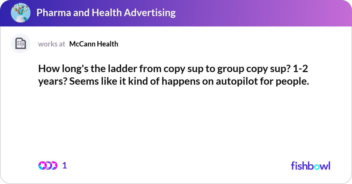 How long's the ladder from copy sup to group copy ... | Fishbowl