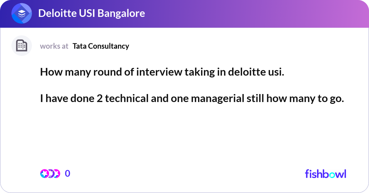 How many round of interview taking in deloitte usi... | Fishbowl