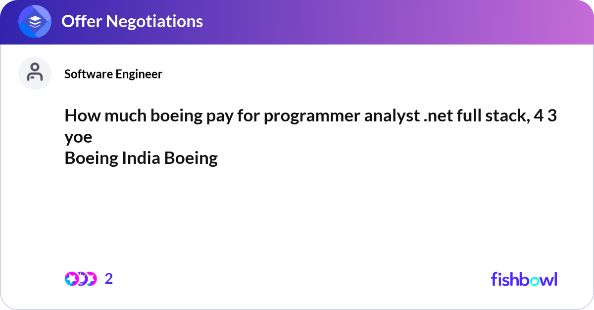 How much boeing pay for programmer analyst .net fu... | Fishbowl
