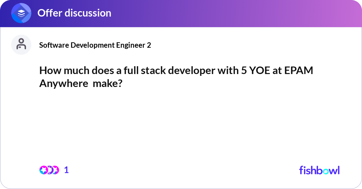 How much does a full stack developer with 5 YOE at... | Fishbowl
