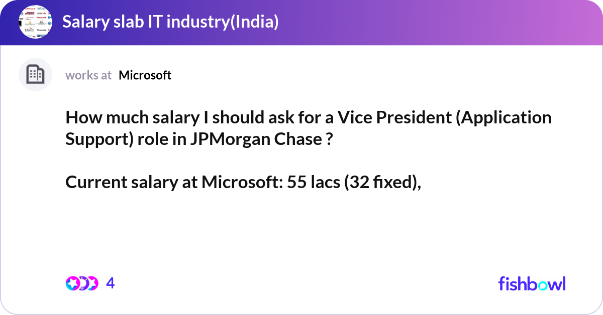 How much salary I should ask for a Vice President Fishbowl