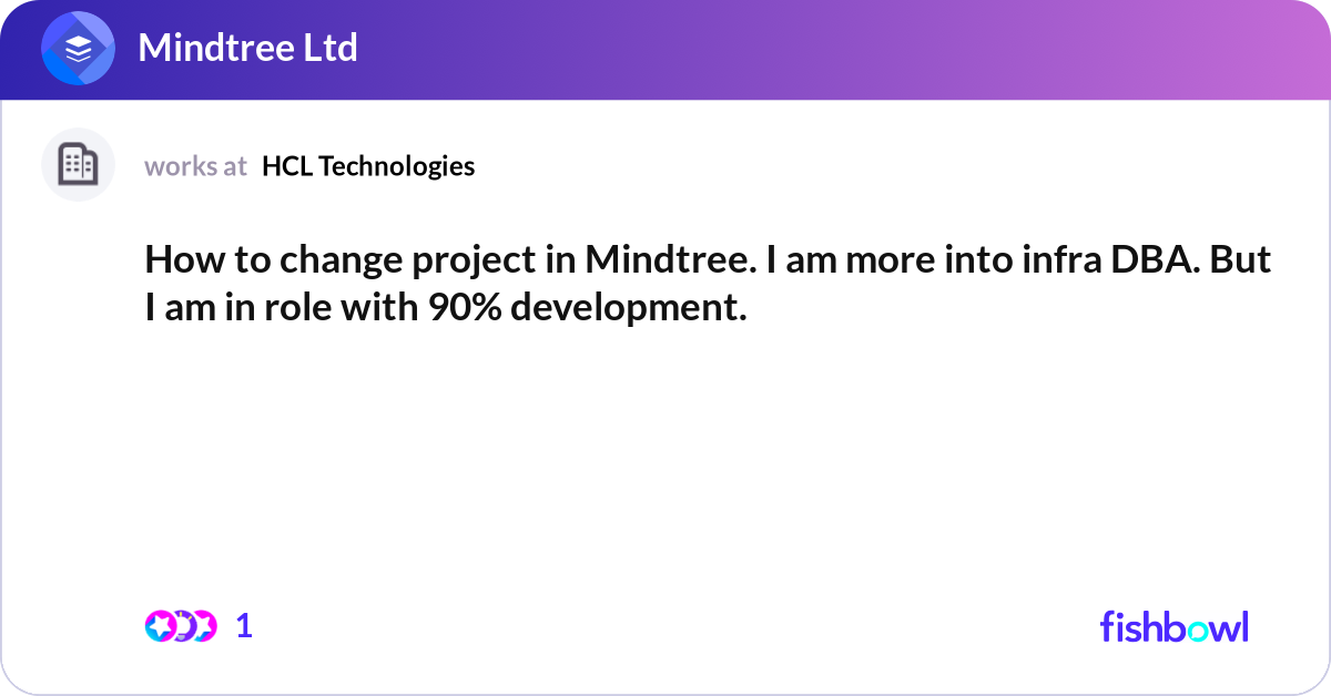 How to change project in Mindtree. I am more into ... | Fishbowl