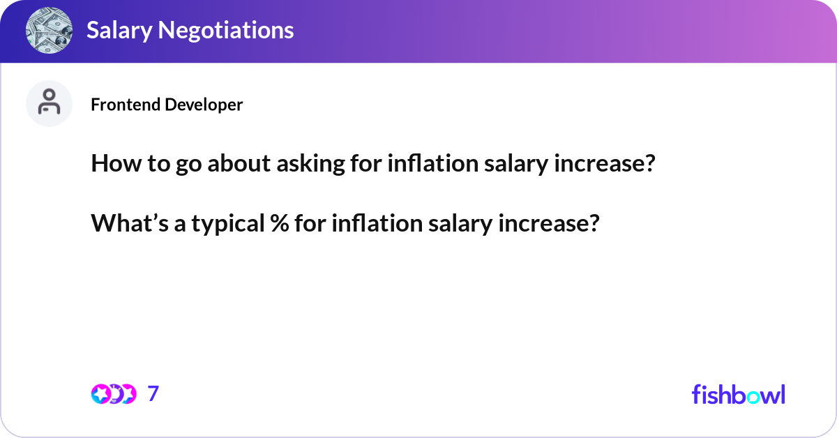How to go about asking for inflation salary increa... | Fishbowl