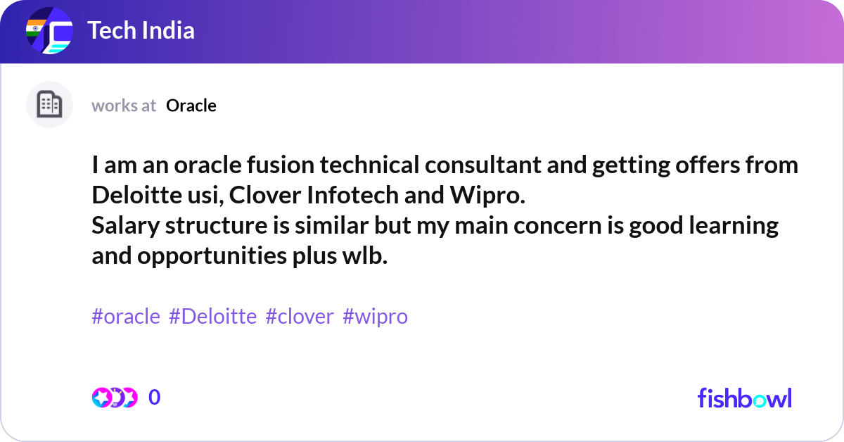 I am an oracle fusion technical consultant and get... | Fishbowl