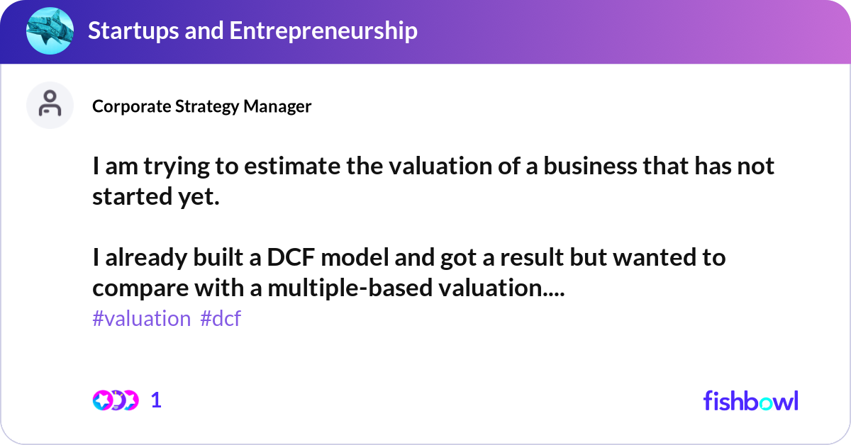 I am trying to estimate the valuation of a busines... | Fishbowl