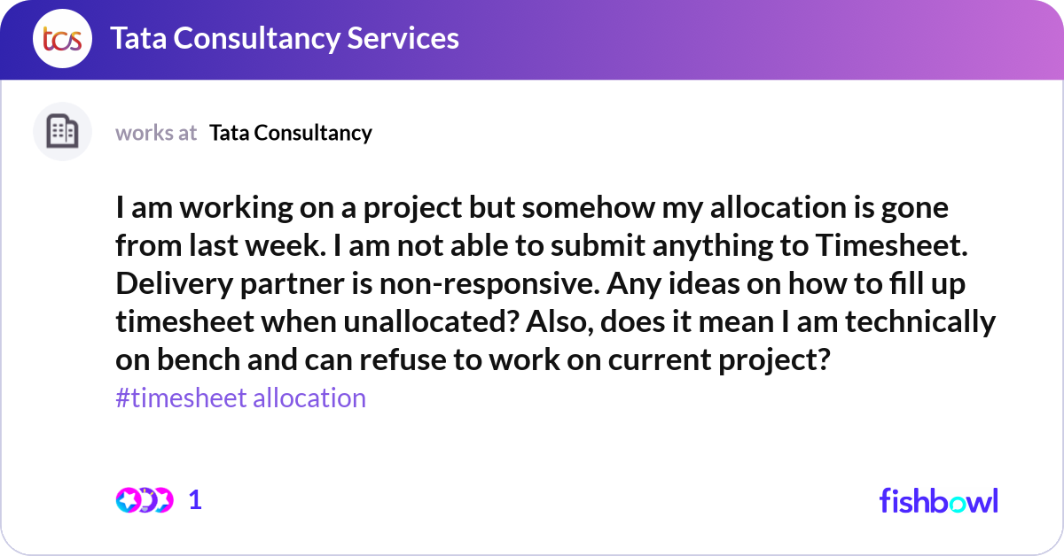 Software Project Engineer Icon I am working on a project but somehow my allocatio... | Fishbowl