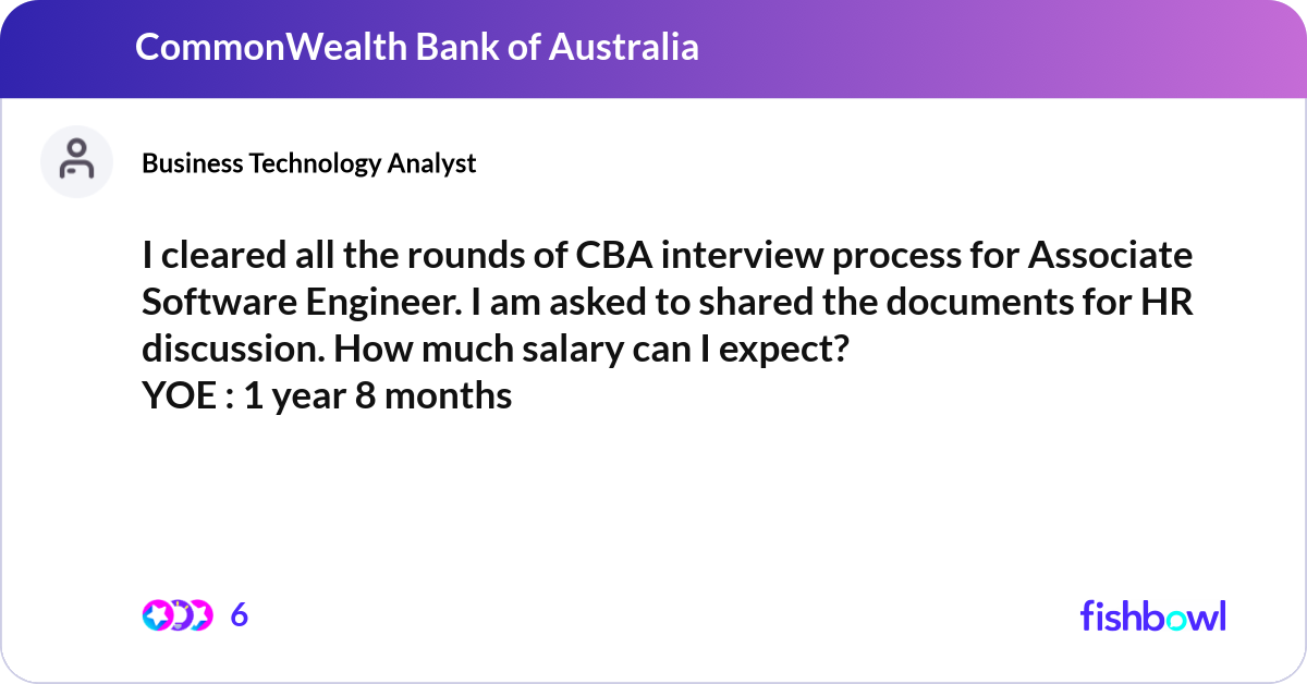 I cleared all the rounds of CBA interview process ... | Fishbowl