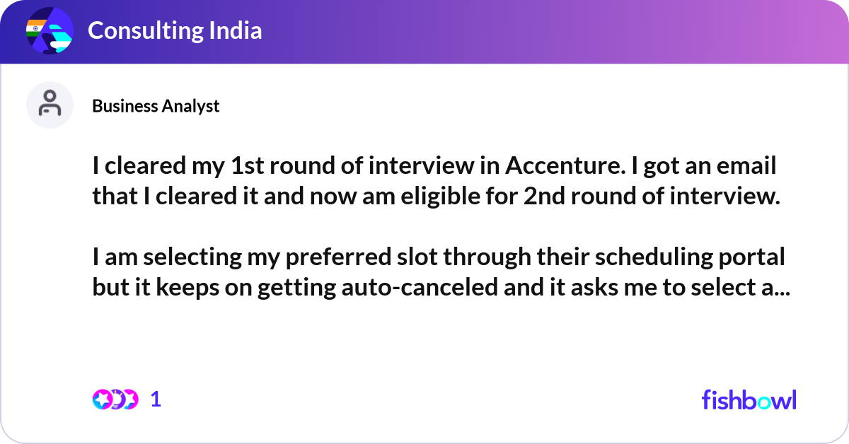 I cleared my 1st round of interview in Accenture. ... | Fishbowl