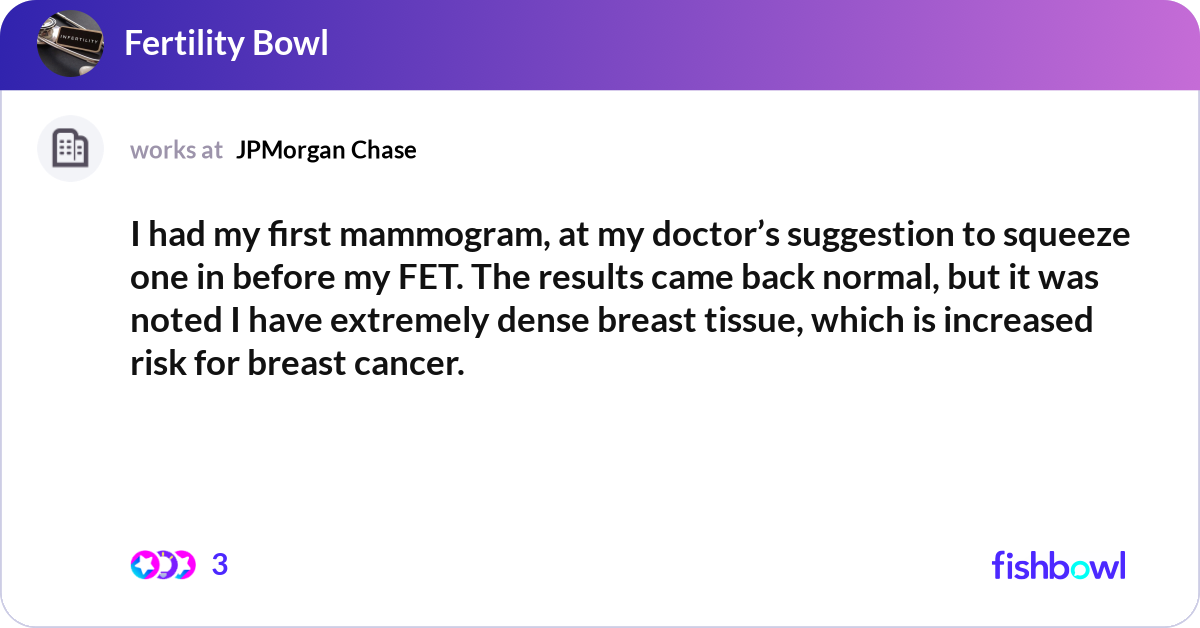 I had my first mammogram, at my doctor’s suggestio... | Fishbowl