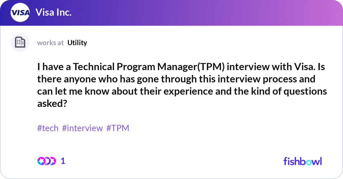 I have a Technical Program Manager(TPM) interview ... | Fishbowl