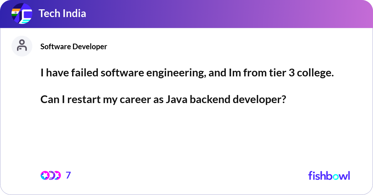 Fail Software Engineering Project I have failed software engineering, and Im from ti... | Fishbowl